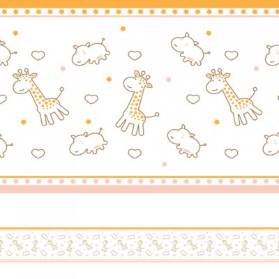 Faixa Decorativa Infantil Girafa e Hipopótamo Quartinhos 10mx10cm Marrom Menor preço em Faixa Decorativa Infantil Girafa e Hipopótamo Quartinhos 10mx10cm Marrom