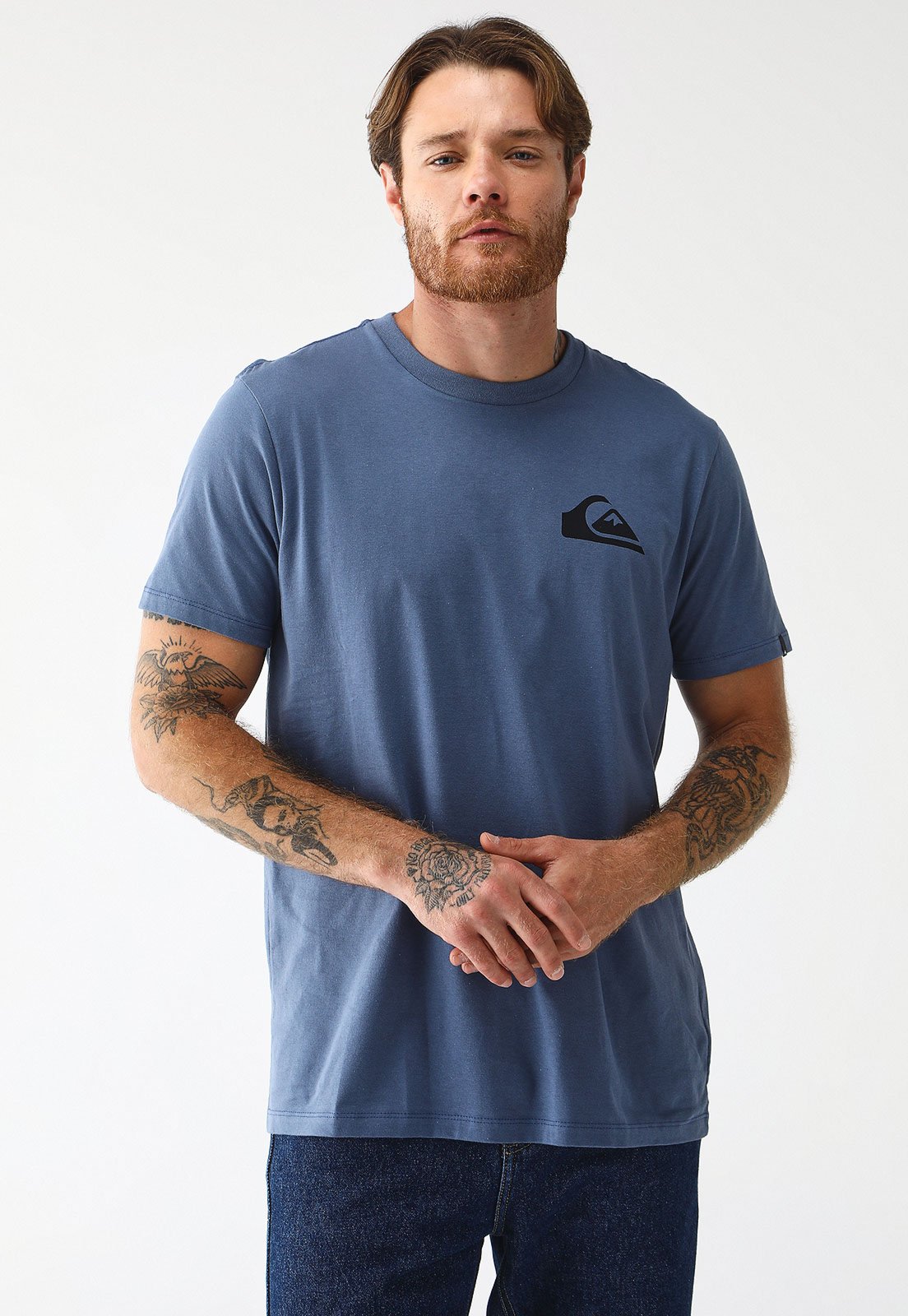 Camiseta Quiksilver Reta Logo Azul