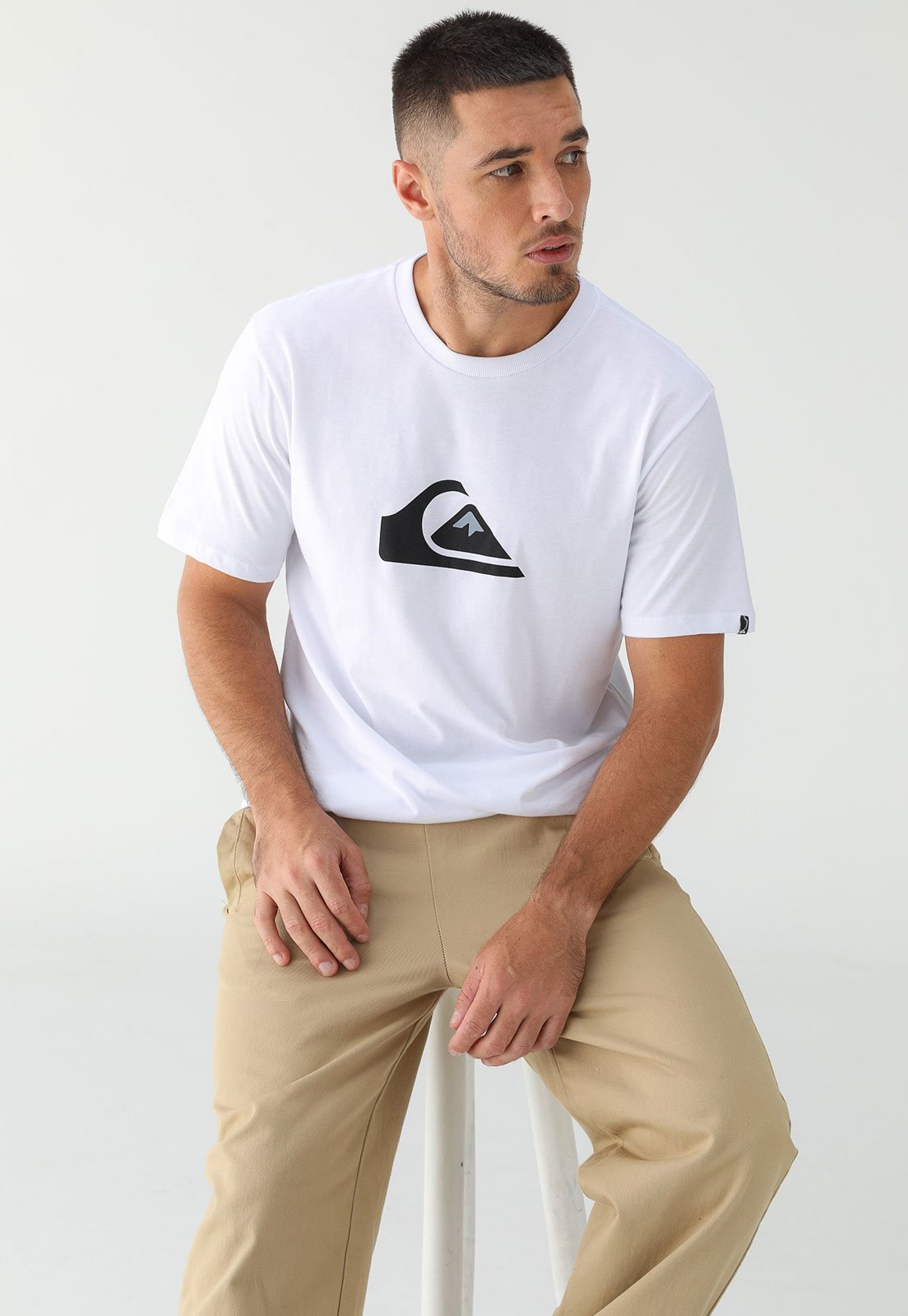 Camiseta Quiksilver Reta Logo Branca