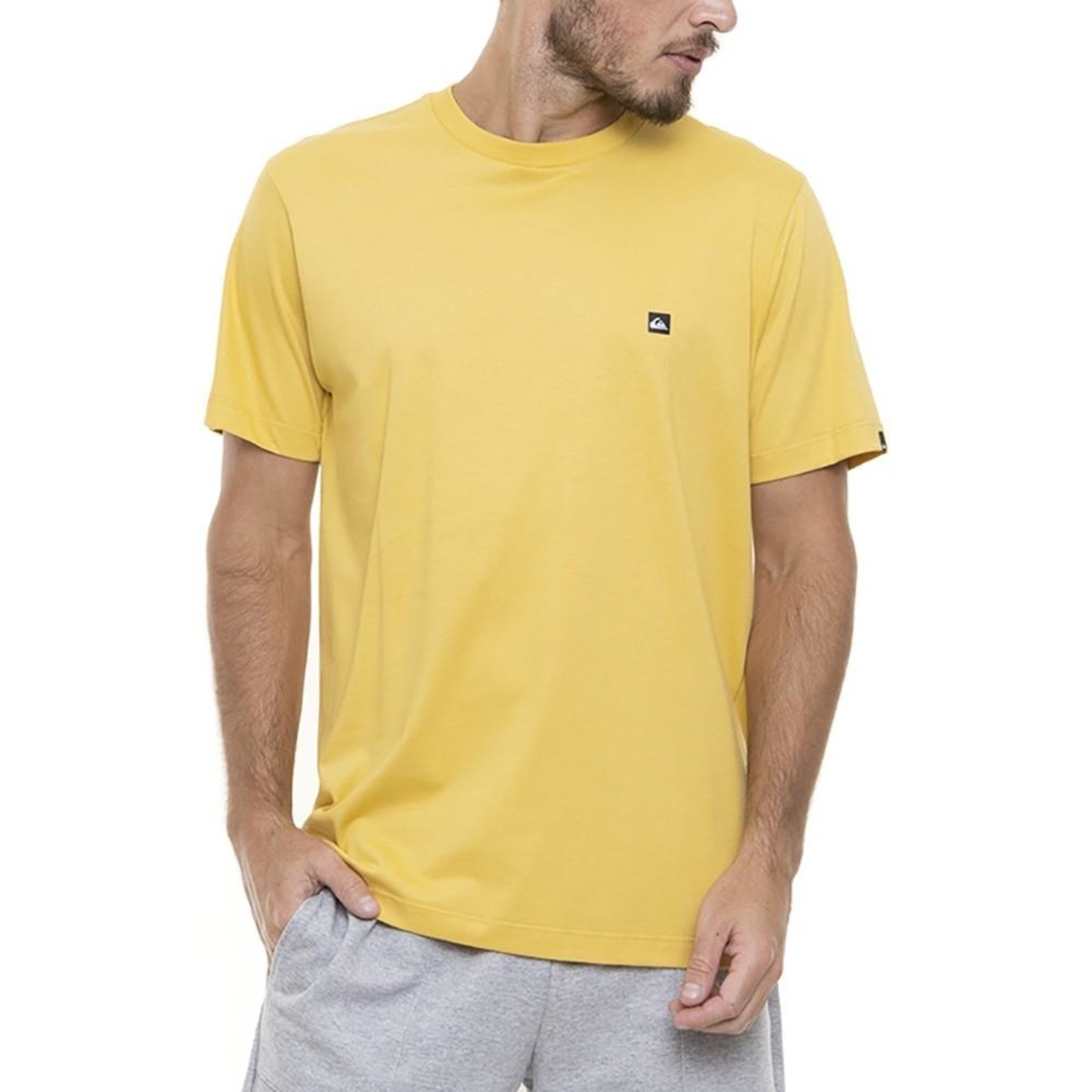 Camiseta Quiksilver Transfer Masculina Mostarda