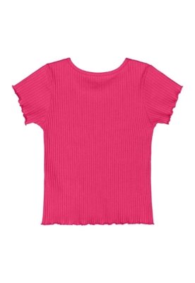 Blusa em Ribana Canelada Menina Quimby Rosa