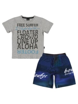 Conjunto 2pçs Quimby Estampado Cinza Menor preço em Conjunto 2pçs Quimby Estampado Cinza