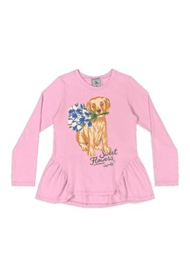 Conjunto Blusa Babado e Legging Quimby Rosa