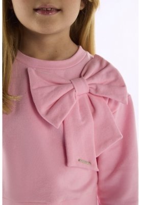 Conjunto Blusão Laço e Calça Flare Quimby Rosa