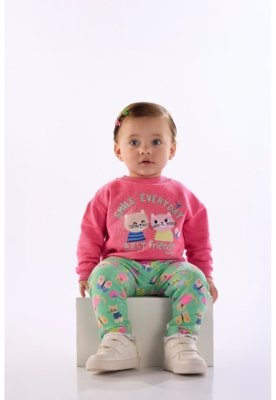 Conjunto Inverno Blusão Legging Quimby Rosa