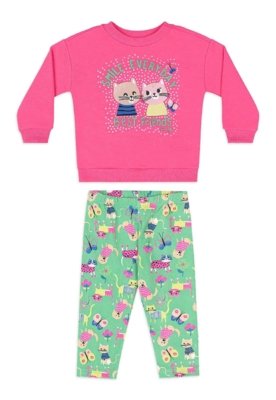 Conjunto Inverno Blusão Legging Quimby Rosa
