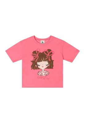 Conjunto com Blusa e Saia de Bolinhas Quimby Rosa