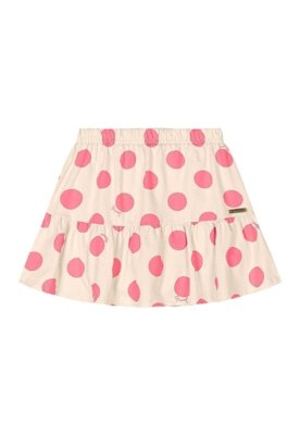 Conjunto com Blusa e Saia de Bolinhas Quimby Rosa