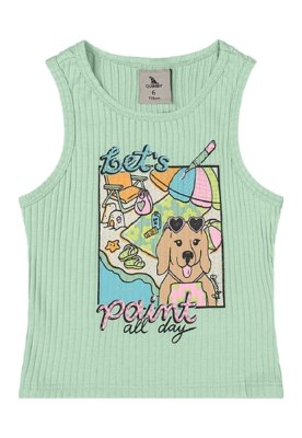 Regata Ribana Canelada Strass Quimby Verde