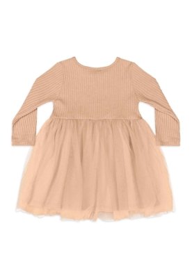 Vestido Bebê Ribana Tule Forro Quimby Rosa