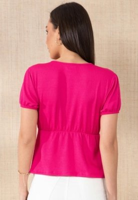 Blusa Com Decote Transpassado Rosa Quintess