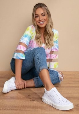 CalÃ§a Com Rasgados E Bolsos Azul Quintess