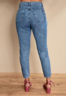 CalÃ§a Com Rasgados E Bolsos Azul Quintess