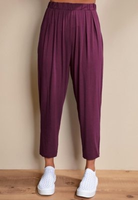 Calça Soltinha Com Pregas Roxo Quintess