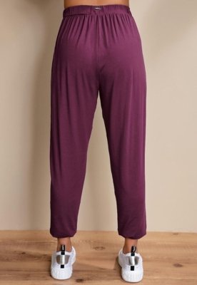 Calça Soltinha Com Pregas Roxo Quintess