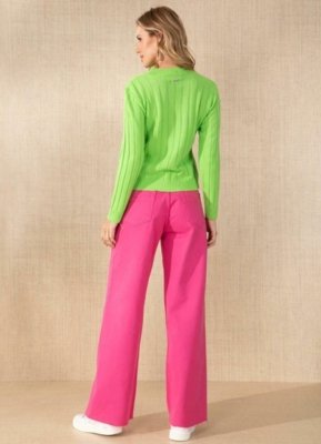 Calça Barra Desfiada Rosa Quintess