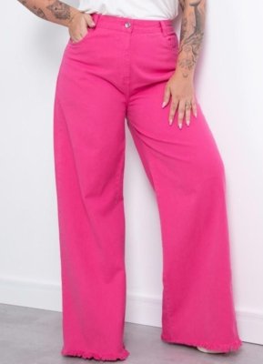 Calça Barra Desfiada Rosa Quintess