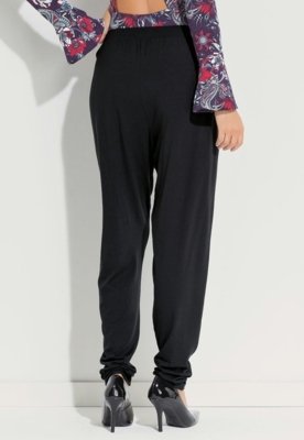 Calça Soltinha Com Pregas Preto Quintess