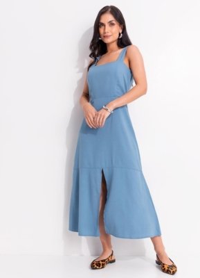 Vestido Em Linho Quintess Azul