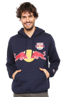 Moletom Flanelado Fechado RED BULL Réplica Azul-Marinho Menor preço em Moletom Flanelado Fechado RED BULL Réplica Azul-Marinho