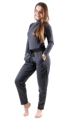 Calça Feminina Moletinho Inverno RLC Modas Cinza Chumbo