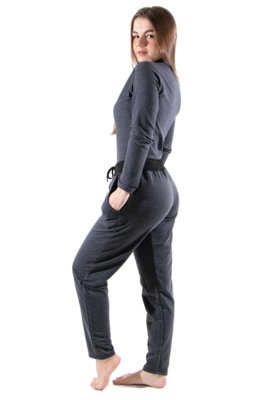 Calça Feminina Moletinho Inverno RLC Modas Cinza Chumbo