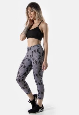 Calça Legging Corsário Estampada Cós Alto Fitness RLC Modas