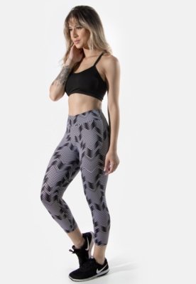 Calça Legging Corsário Estampada Cós Alto Fitness RLC Modas