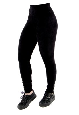 Calça Legging Veludo Cotelê Moda Inverno Cintura Cós Alta Quente RLC Modas Preto