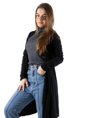 Cardigan Kimono Canelado RLC Modas Verde