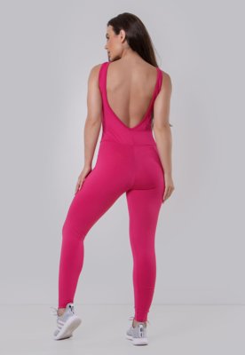 Macacão RLC Modas Fitness Suplex Academia Decote Nas Costas