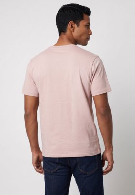 Camiseta Masculina RVCA Logo Rosa