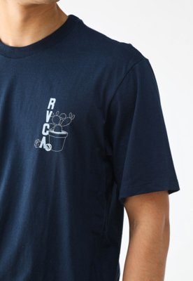 Camiseta RVCA Reta Estampada Azul-Marinho