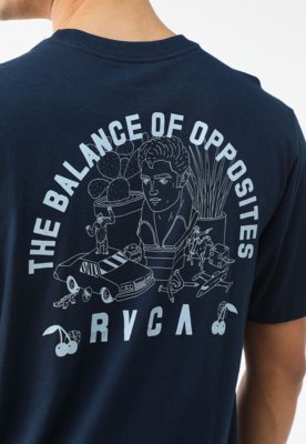 Camiseta RVCA Reta Estampada Azul-Marinho