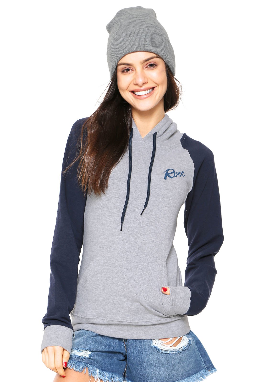 rvca zip up moletom com capuz