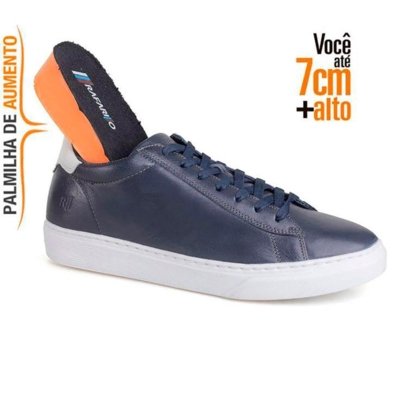 Sapato Social Rafarillo Couro Fly Você + Alto Azul Marinho