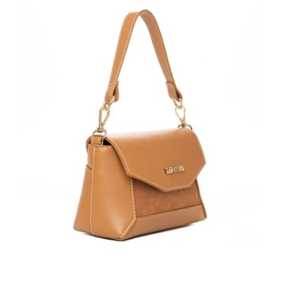 Bolsa Feminina Rafitthy Transversal Mini Flap Caramelo