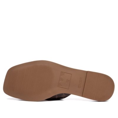 Chinelo Rasteira Feminino Rafitthy Tiras Cruzadas Marrom
