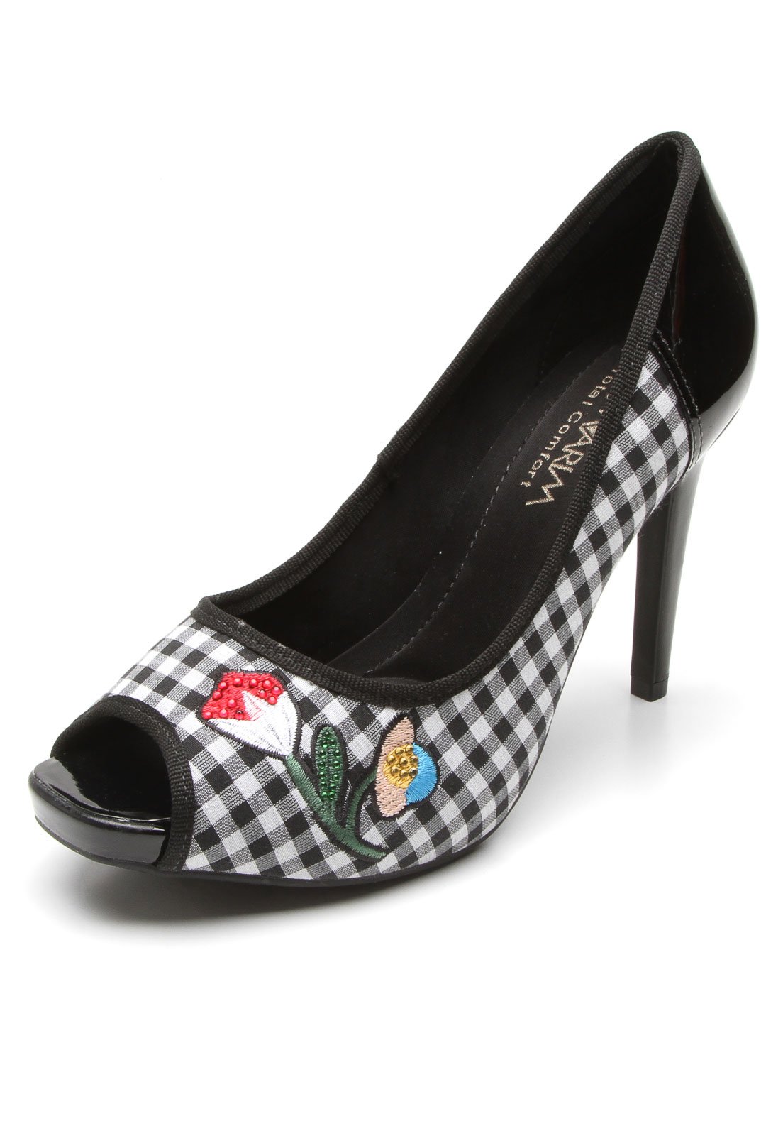 peep toe ramarim meia pata total comfort