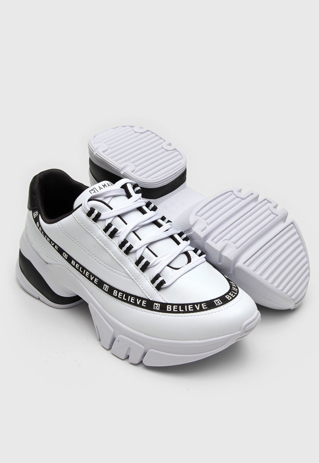 Tênis Dad Sneaker Chunky Ramarim Believe Branco/Preto