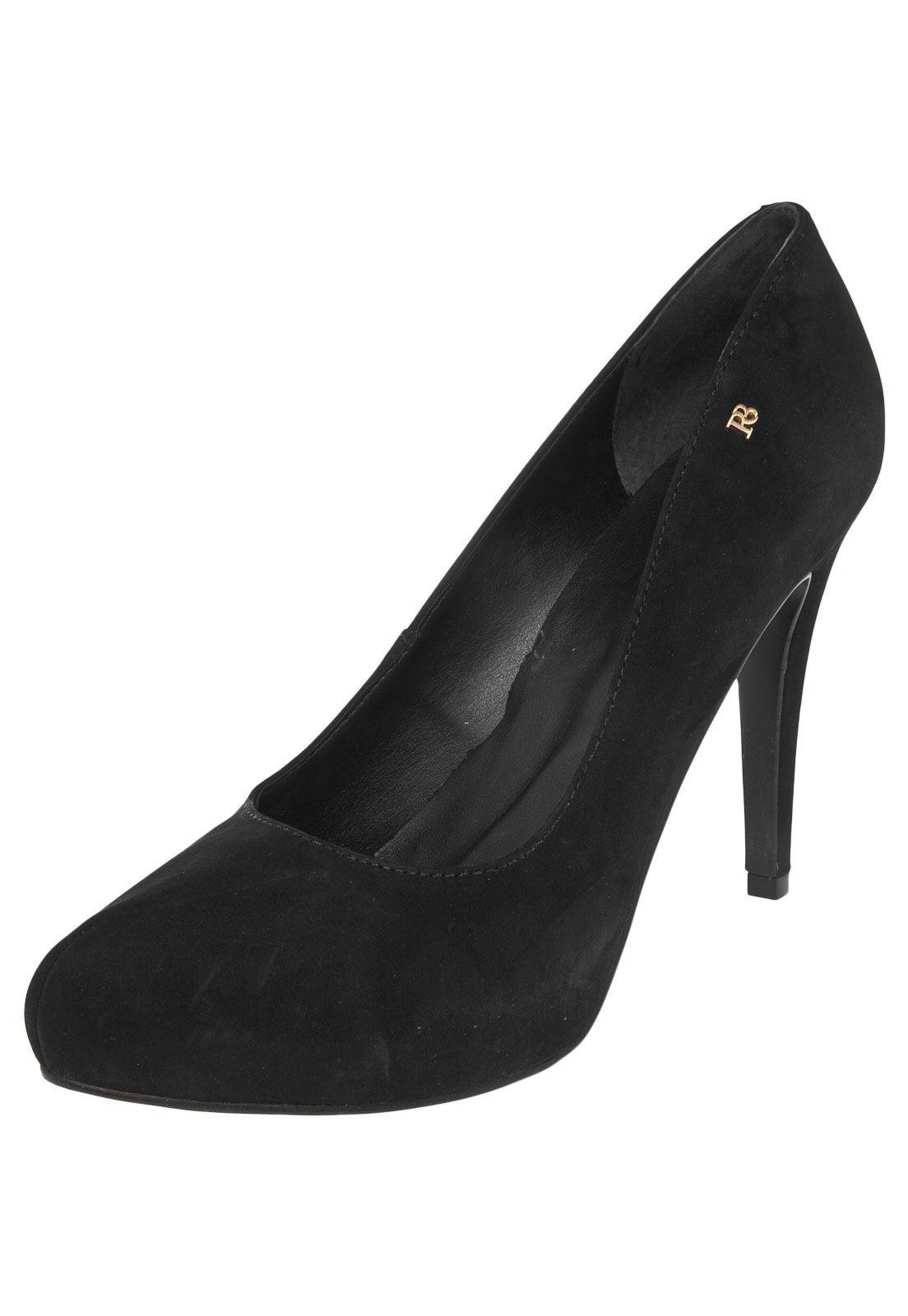 Scarpin bico sale de tubarão preto