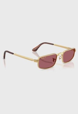 Óculos de Sol Feminino Ray-Ban Retangular Lente Rosa