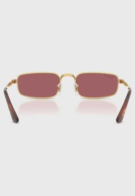 Óculos de Sol Feminino Ray-Ban Retangular Lente Rosa