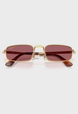 Óculos de Sol Feminino Ray-Ban Retangular Lente Rosa