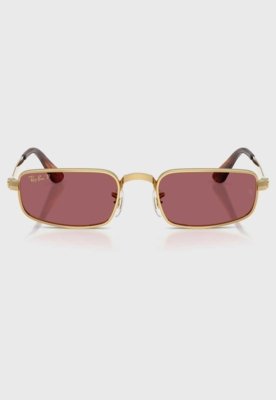 Óculos de Sol Feminino Ray-Ban Retangular Lente Rosa