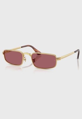 Óculos de Sol Feminino Ray-Ban Retangular Lente Rosa