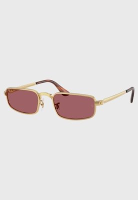 Óculos de Sol Feminino Ray-Ban Retangular Lente Rosa