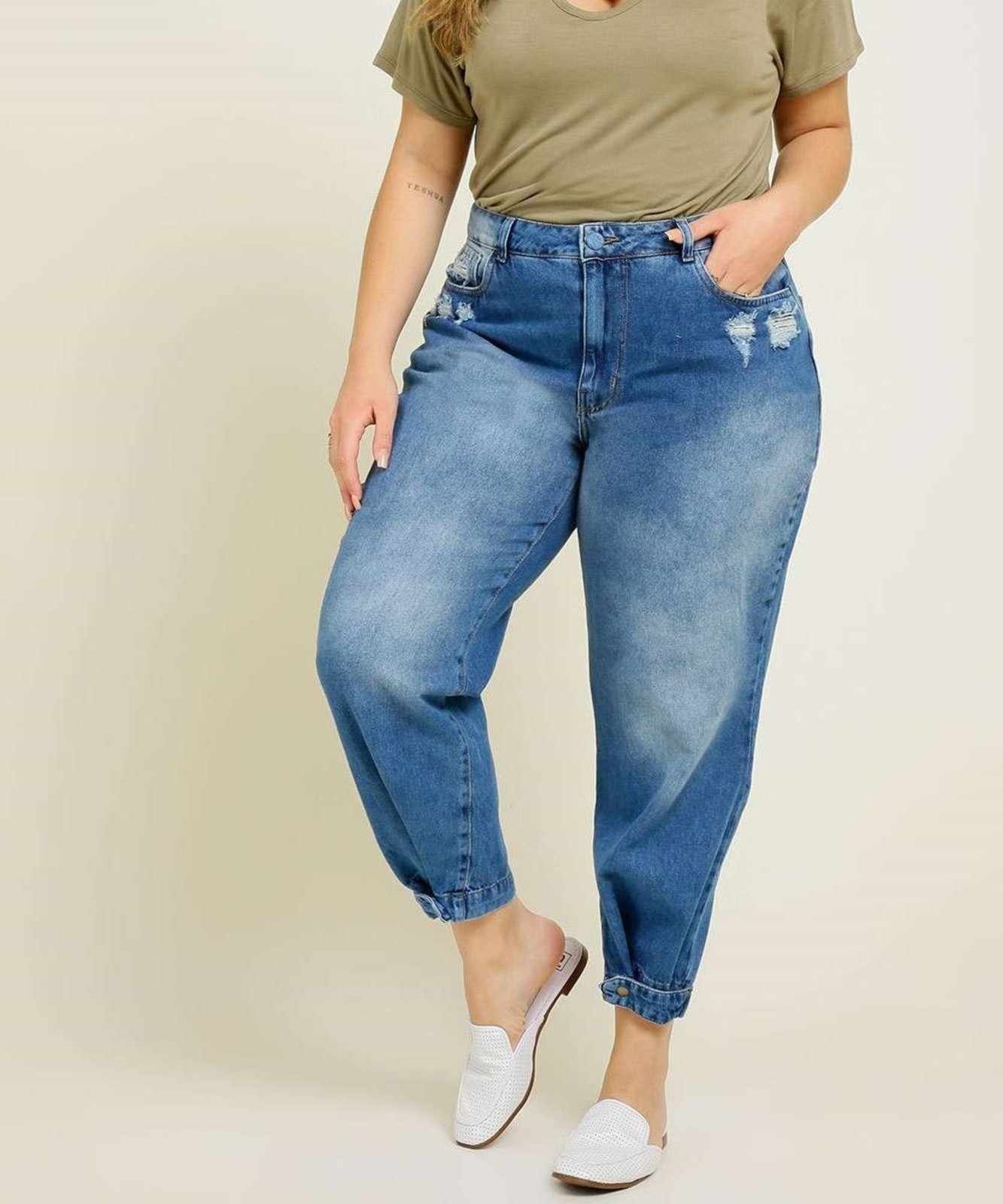 Calça Plus Size Feminina Mom Jeans Razon - Compre Agora
