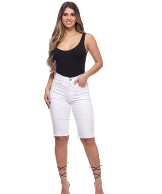 Bermuda Feminina Sarja Biker Razon Jeans Branco Compre Agora Dafiti Brasil