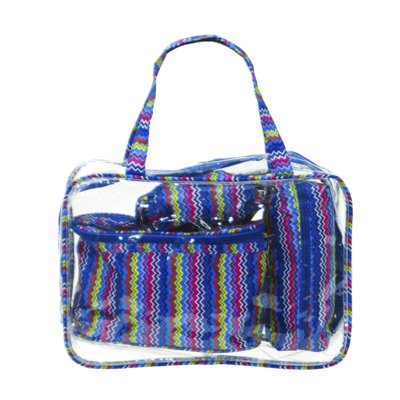 Kit Necessaire Grande Real Arte Zig Zag Azul Menor preço em Kit Necessaire Grande Real Arte Zig Zag Azul